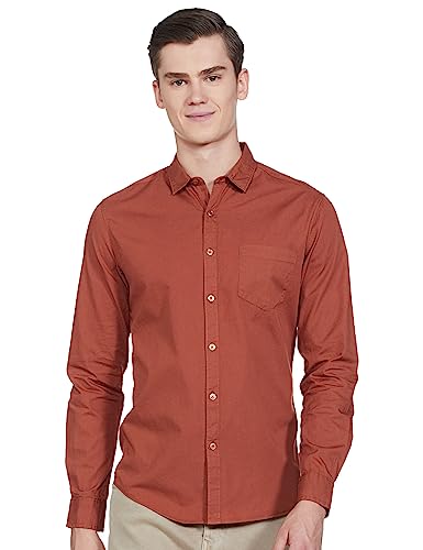 Image of The Indian Garage Co Men Slim Fit Solid Full Sleeves Cutaway Collar Casual Shirt