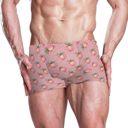 Pink Peach Mens Swim Trunk Swimwear Bathing Suit Swim Brief Square Leg Board Short S B04045392