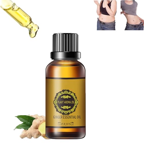 Lovilds Aceite de jengibre para drenaje linfático, aceite de jengibre Lovilds, aceite de jengibre para adelgazar, aceite de jengibre de drenaje linfático Lovilds, aceite esencial de jengibre, 10 ml (1