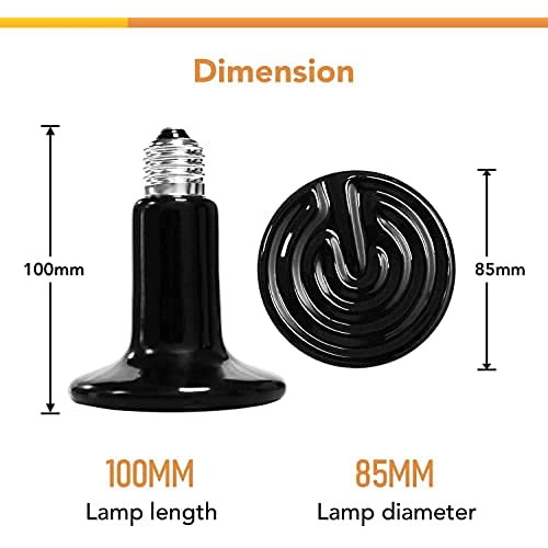 Simple Deluxe 100W Ceramic Heat Emitter Reptile Heat Lamp Bulb with Light Invisibly Emitting, Digital Thermometer and… - Image 4