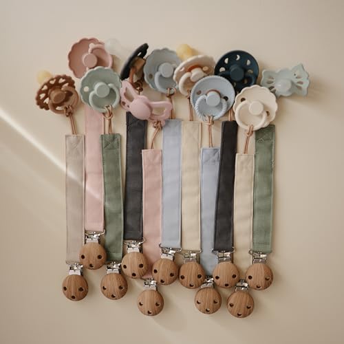 Mushie LPC-103 Linen Baby Pacifier Clip Holder thumb #1