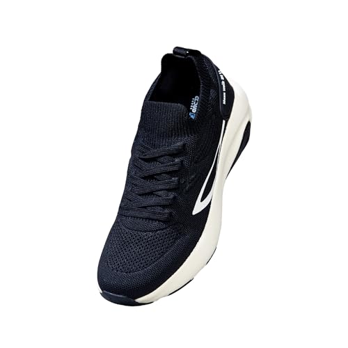 Neeman's Unisex Begin Walk Lite | Breathable Knit Upper, Cushioned EVA Sole | Lightweight, Flexible Shoes for Everyday Comfort | Black/Ivory/Black UK5