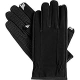 isotoner Men's Smartouch Fleece Lined Glove,Black,Large