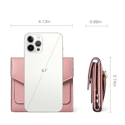 Leather Small Wallet for Women RFID Blocking Credit Card Holder Organizer Mini Bifold Zipper Coin Purse4