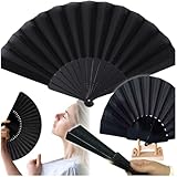ZOLTA Fächer Schwarz Faltbar Flamenco Tanz Zubehör – Spanischer Handfächer Elegant 43 cm – Retro Stil Japanisch Theater Requisite Damen Sommer Geschenk – Bühnenauftritt Kostüm Requisit