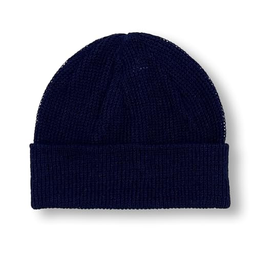 [yokoami＼MADE IN JAPAN] ニット帽 日本製 麻100％ メッシュ編み 涼しい 軽量 高伸縮 春夏秋 メンズ レディース ワッチ (ネイビー)の商品画像（Amazon）