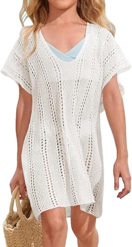 Yesfashion Girls Swim Cover up Crochet Swimsuits Kids Swimwear Beachwear Tops