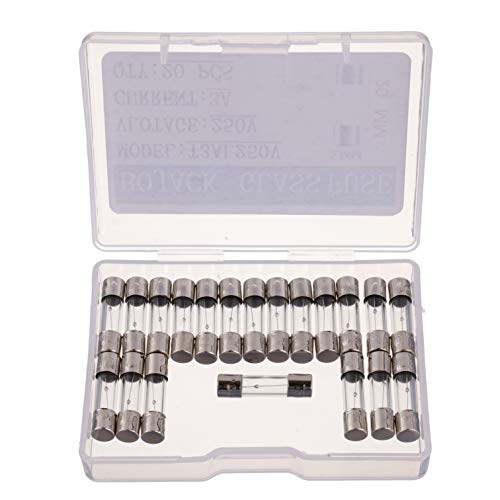 BOJACK T3AL250V 5x20mm 3A 250V Slow Blow Fuses 3 amp 250 Volt 0.2 x 0.78 Inch Glass Tube Time-delay Fuses (Pack of 20)