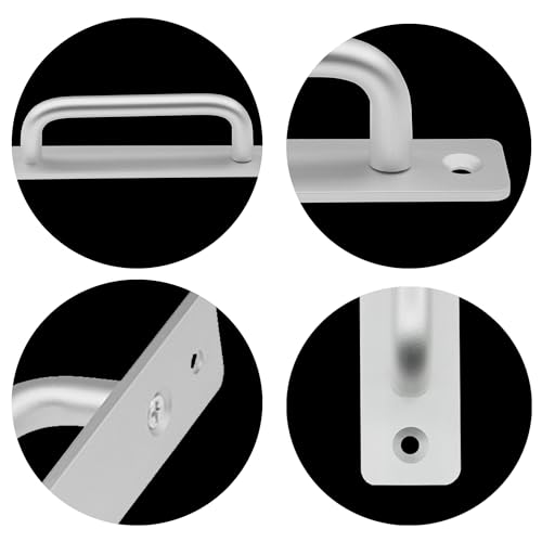 DDHOMIN 2 PCS Silver Aluminum Alloy Closet Door Handles with Screw Holes - Image 3