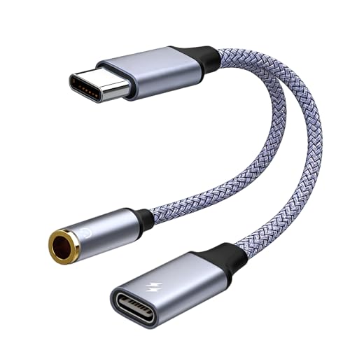 orantronx�y2in1�z Type-c �C���z�� �ϊ� �A�_�v�^ �^�C�vc �ϊ��P�[�u�� USB-C - 3.5 mm�w�b�h�t�H���W���b�N�A�_�v�^PD Aux usb-c�I�[�f�B�W���b�N DAC���� �d�b/���ʒ���/���y�Ή� �i�C�����҂� type 