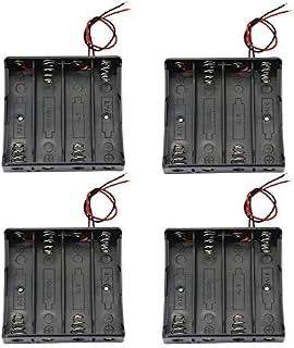 18650 Battery Clip, 4 Slots 3.7V DIY Battery Storage Box in Series Plastic Batteries Case KANGPING for 18650 Battery with Connect Lead(4-Pack)
