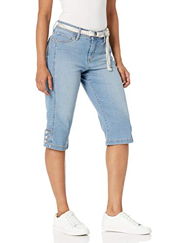 Gloria Vanderbilt Women's Petite Mila Belted Skimmer Short, Robertson, 16P