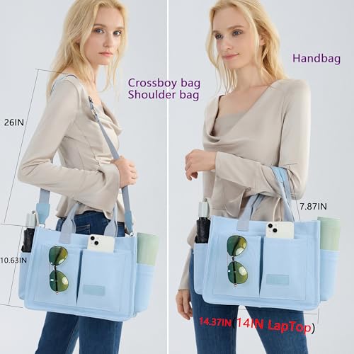 Image of ZHMO Canvas Tote Bag for Women,Women's Bags Crossbody Bags Work Laptop Tote Bag Large Handbags Purse for Travel Nurse Teacher