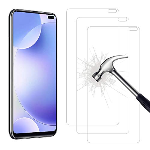AHABIPERS Protector de Pantalla para Xiaomi Poco X2 Cristal Templado, Resistente a Arañazos Vidrio Templado Cristal Templado, 2.5d Borde Redondo/9H Dureza/Alta Definicion - 3 Piezas