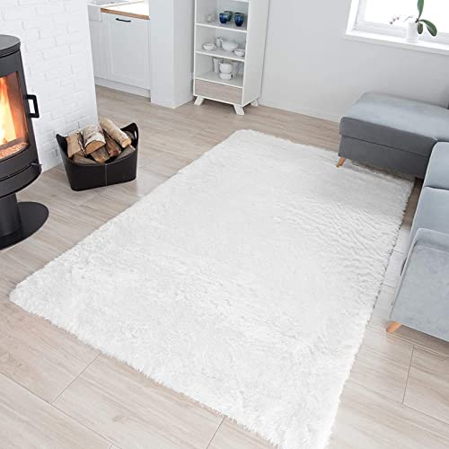 Ultra-saugfähiger rutschfester Kunstfell-Teppich, weicher Schafsfell-Stil, für Wohnzimmer, Schlafzimmer, Badezimmer, Rot, 50 x 120 cm