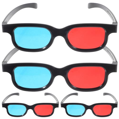 Veemoon 4pcs Glasses for Movies Eyewear for Tv Mobile and Projector Viewing and Flexible Design for Men and Women