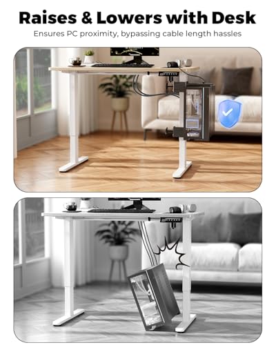 Image of JOY worker Under Desk PC Mount for Standing Desk, Clamp-On Leg CPU Holder