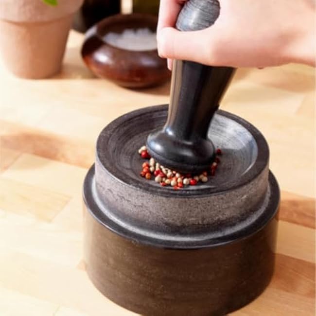QUQUQ Mortar and Pestle Set Household Garlic Jar Garlic Crusher Marble Grinder Kitchen Crusher Pestle Set Seasoning Spice Tools