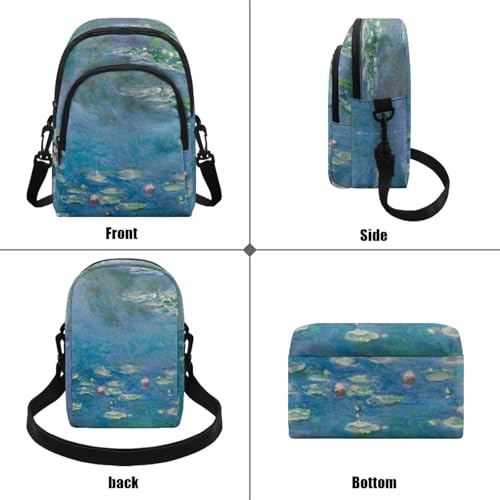 Water Lilies Small Crossbody Bags for Women Starry Sky Cell Phone Bag Wallet Card Slots Sunflowers Shoulder Purses4