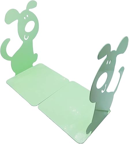 Miniatura 7 de Artkingdome Sujetalibros de metal con forma de cachorro de dibujos animados, para perros, antideslizantes, regalo decorativo verde, 1 par