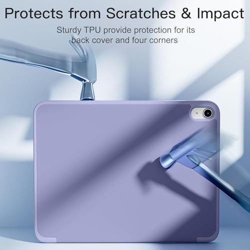 Image of Printme Compatible with iPad (A16) 11th Generation Case 11 Inch 2025, for iPad 10th Generation Case 10.9 Inch 2022 with Pencil Holder, Slim Trifold Stand Protective Cover with Soft TPU Back (Lavender)