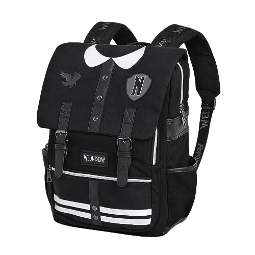 Wednesday Mercoledì Zaino Oxford, 29 x 40 cm, Capacità 16 L, Nero Varsity