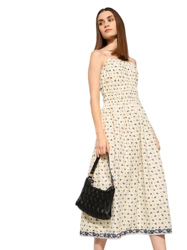 Image of ONLY Women's Floral Print Fit & Flare Midi Dress