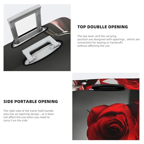 Red Rose And Wine Romantic Lovers Print Luggage Suitcase Covers Elastic Washable Luggage Protector Luggage Covers For Suitcase 5