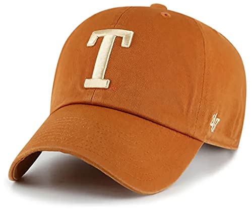47 Texas Longhorns Hat (UT Longhorns) Mens Womens Clean Up Adjustable Cap, Alternate Logo, Burnt Orange, One Size