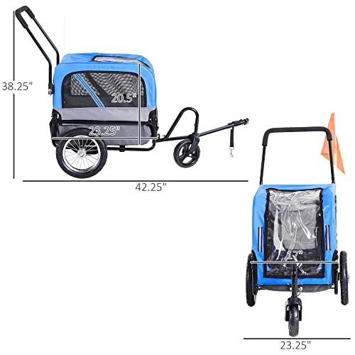 image for Aosom 2-in-1 Small Dog Bike Trailer and Bike Stroller with Hitch, Bicy