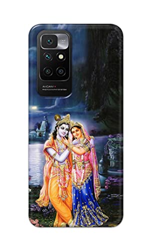 Image of Printed Hard Back Cover Case for Mi Redmi 10 Prime Back Cover (Radha Krishna) -1803