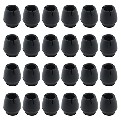 Antrader 24pcs Silicone Black Furniture Pads with Felt Pads Floor Protectors Non-Slip Sofa Chair Table Glides Feet Caps Fit Round Diameter 4/9" to 5/8" (1.2-1.6cm) Cover