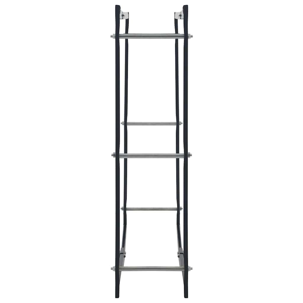 Drzwi na drewno opałowe czarne 100x25x100 cm stal