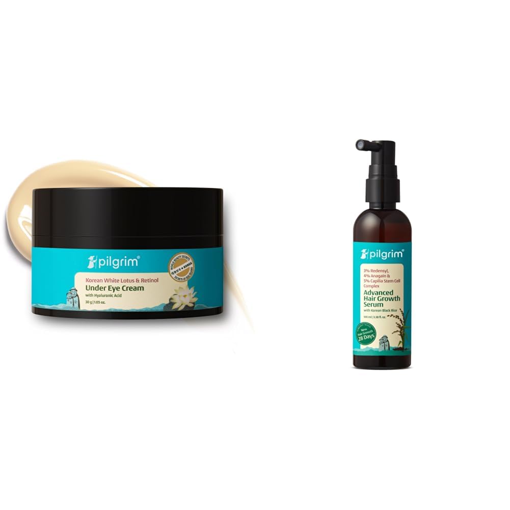 Pilgrim Korean Retinol Under Eye Cream for dark circles, Puffiness & Fine Lines with Vitamin C & Hyalur & Redensyl 3% + Anagain 4% + 5% Capilia Stem Advanced Hair Growth Serum (100ml) with Rosemary &-image-25