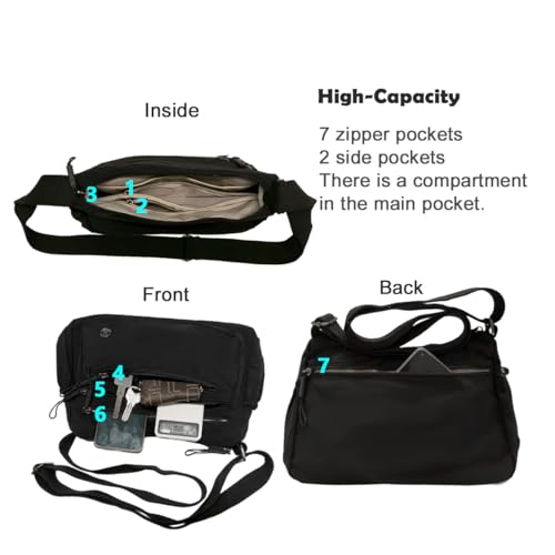 Crossbody Bags for Women, Multi Pocket Casual Shoulder Bag, Handbags Purses with Adjustable Strap for Women3