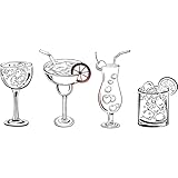 Vinyl Wall Decal Nightclub Cocktail Party Alcohol Booze Stickers Large Decor (962ig) Black