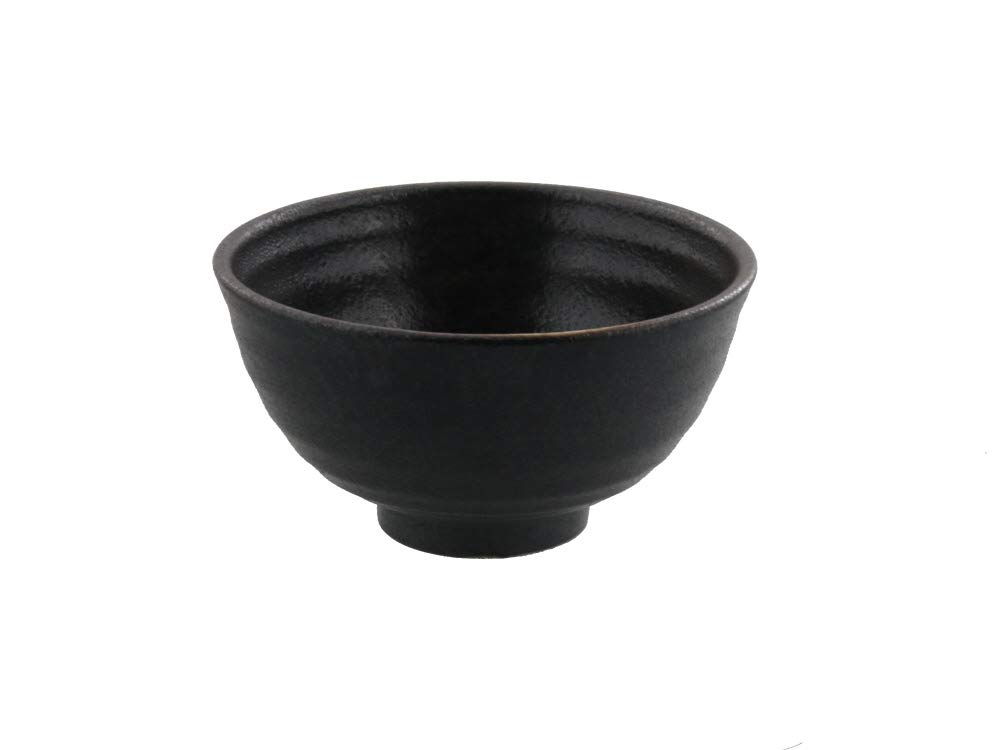 Mino Ware Kurobizen Rice Bowl 4.9in Porcelain Japanese Dinnerware