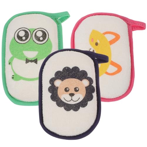 Éponge de bain pour bébé : lot de 3 modèles doux avec dessins animés