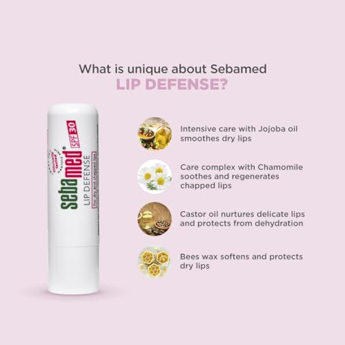 Sebamed Lip Defense Lip balm with SPF 30 + Vit E | Regenerates dry, chapped lips quickly & effectively | Intensive care with Vit E, Jojoba Oil & Chamomile |Dermatologically &... - Image 4