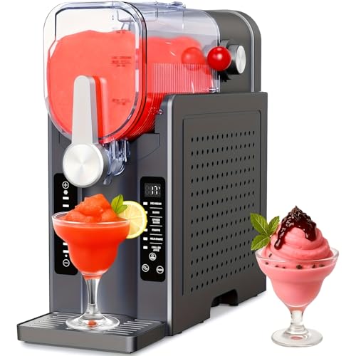 Máquina para hacer granizados y helados de 70 onzas, capacidad de 54 líquidos, sin necesidad, controles digitales, gris