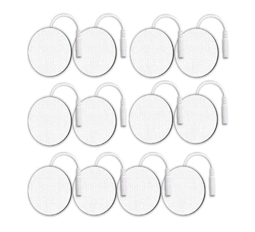 Image of AGAM Digital Therapy Machine Electrodes (Round Shape) - Strong Adhesive Gel, Universal Replacement Pads for Muscle Pain Relief, Reusable TENS Unit Electrode Pads (Pack-12)