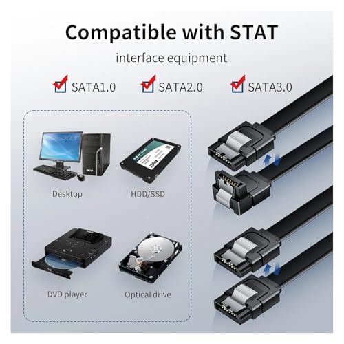 Cable SATA III 6Gbps 50CM con bloqueo negro miniatura 4
