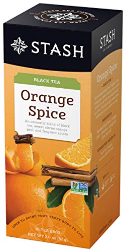 Image of Stash Tea Orange Spice Black Tea - Caffeinated, Non-GMO Project Verified Premium Tea with No Artificial Ingredients, 30 Count (Pack of 6) - 180 Bags Total