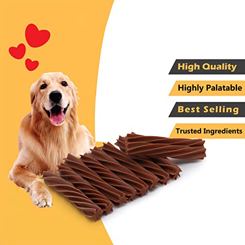 Image of Basil Immune Care Twisted Chew Sticks Pets Treats and Chews, Light and Healthy for Dogs (200gms in a Packet) Dental Cavities and Cleans - Pack of 1