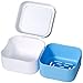 Dentures Case and Brush - Retainer Container Mouth Guard Night Guard Invisalign Cleaner by Medokare (Bundle Kit)