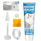 XINGHUO Silicona Blanca, Siliconas Baño, silicona Blanca Baños, Impermeabilizante, Gran Adherencia, Suave y Resistente al Calor, Adecuado para Puertas, Ventanas y Juntas de Cocina y Baño, 150ML