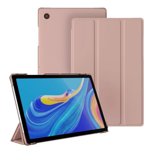 Image of ProElite Cover for Samsung Galaxy Tab A11 Plus 11 inch Case Cover, Smart Flip Case Cover for Samsung Galaxy Tab A11+ 11 inch Translucent Back with Stylus Pen, Rose Gold