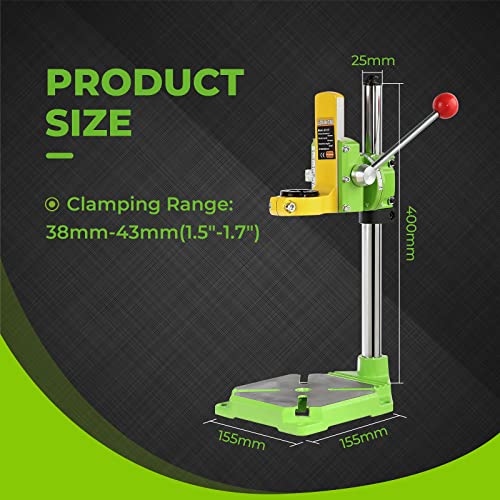 90° Rotating Floor Drill Press Stand with Clamp & Tool Kit for Benchtop Repair
