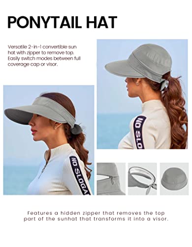 Simplicity Sun Hats For Women Sun Visor Upf 50+ Uv Summer Beach Hats Grey #TOP1