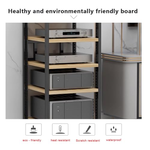 Support multimédia AV de prestige en bois noir avec étagères modulables - 6